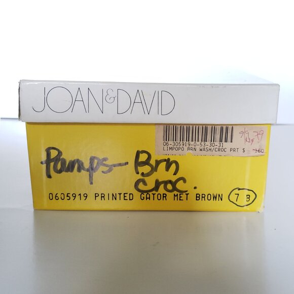 Joan & David Italian Brown Croc Print Leather Pumps -Hand Made in Italy, size 7B - Picture 10 of 16